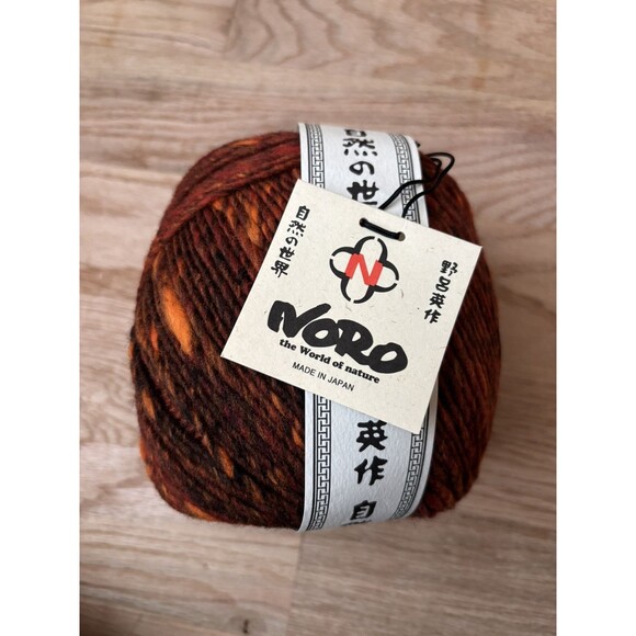 NORO TSUIDO bulky wool yarn 350 yards/200 grams - color 60 tweed Orange Rust Red - Picture 2 of 4